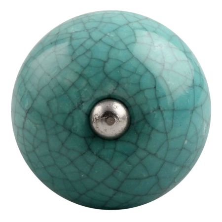 Sea Green Black Crackle Ceramic Wine Stopper